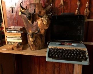 Vintage typewriter- animal heads