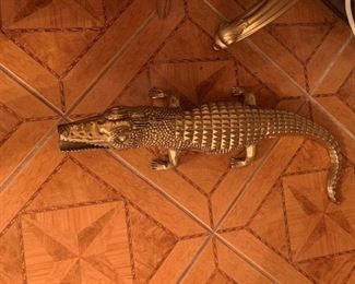 Large Brass Alligator!