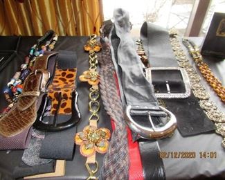 Fine selection of men's and ladies' belts, and scarves