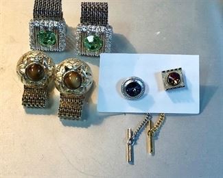 SWANK vintage cufflinks and tie tacks