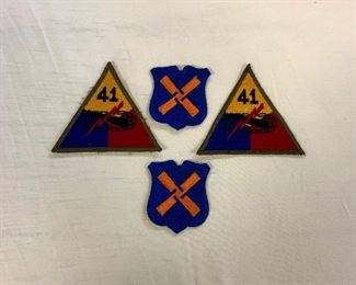 WWII U.S. Army 41st Armored Infantry Regiment Patches and XII Corp Northern France to Austria Patches