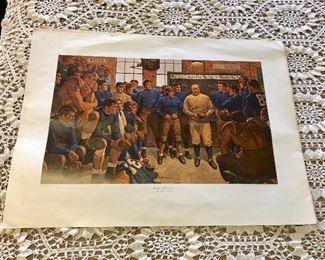 Vintage FRIBERG'S FOOTBALL SERIES, "Rockne The Coach," Chevrolet Sports Art Collection (3 Different Prints) 