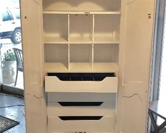 Inside View of HENREDON Wardrobe...Top Drawer even has dividers