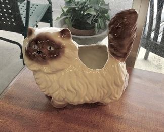 Vintage Ceramic Cat Planter