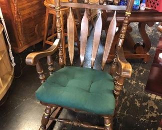 c.1970's Solid Wooden Rocker 