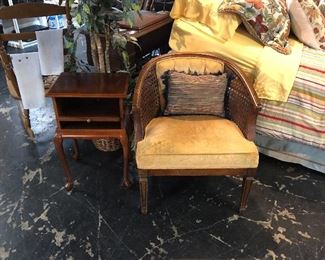 Vintage Chair and Small Side Table