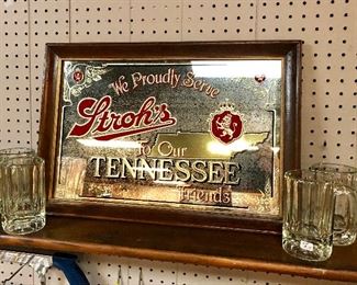 Authentic "STROH'S To Our Tennessee Friends" Vintage Mirrored Sign