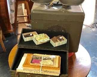 Military Vintage FIELD PA system, JAY SCOTT Vintage Gun Grips, and WWII US Army Books 