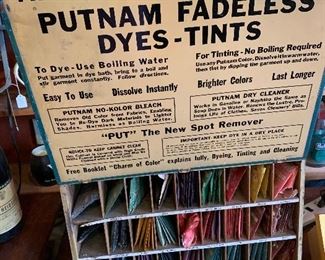 Inside of Putnam Dyes/Tints Display
