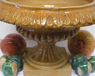 20th C Italian ceramic urn with fruits..