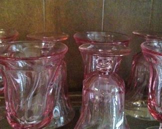 This pink glassware also looks great with it.