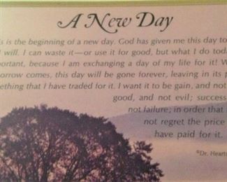 "A New Day" - great thought to ponder
