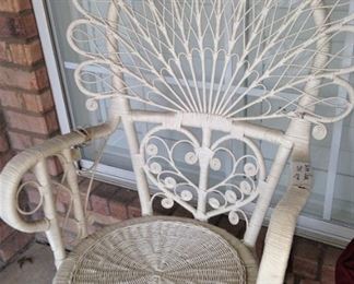 White wicker chair
