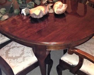 Each has an upholstered seat