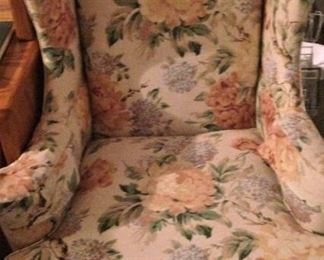 Floral wingback chair
