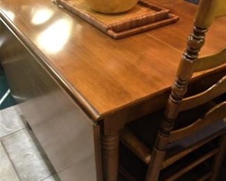 Drop leaf dining table  with ladder back chairs