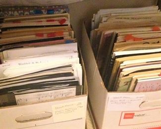 Two boxes of sheet music