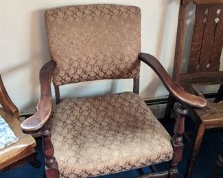 $30 Wood arm upholstered chair