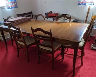 $200 Maple table and chairs with leaves and pads