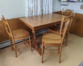 $150 Hightop oak table with chairs