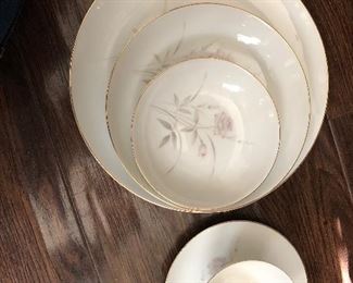 Meito Blush Rose fine china -- eight almost complete place settings