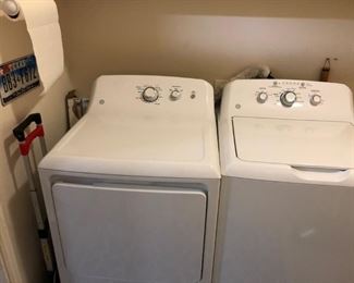 Top-loading washer and dryer [GE]. Less than one year old.