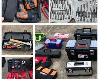 a small sample of tools, hardware, drill bits, power tools, and toolboxes available