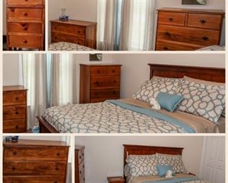 Full size bed, 2 dressers