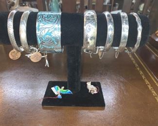 Sterling Silver Bangles and Pins