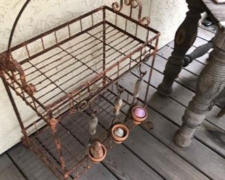 coolest find- small size vintage rusty cart 