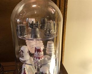 collection of thimbles-  and cool holder 