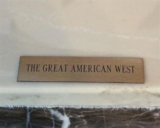 Moose antler carving, titled "The Great American West" and signed CJ '71