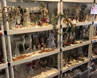 Angels, Dept. 56, Santa Claus, Victorian people, Deer, Murano glass Christmas trees, etc.
