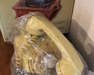 vintage yellow phone