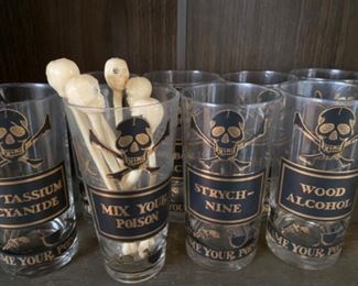 Set of George’s Briard “Name Your Poison” bar ware