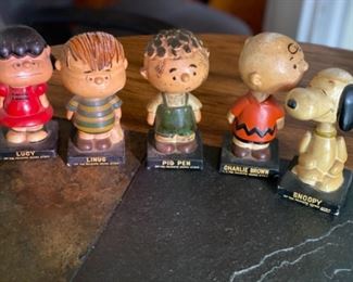 Vintage LEGO Charlie Brown bobbleheads