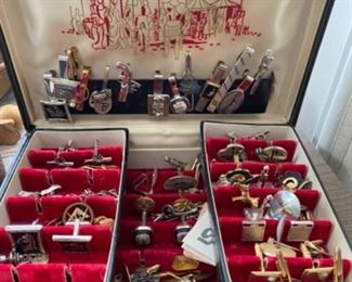 Vintage tie clips and cuff links