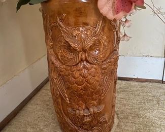 Wise Owl ceramic umbrella stand