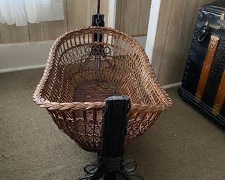 Antique wicker cradle