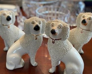 English Staffordshire poodle figurines