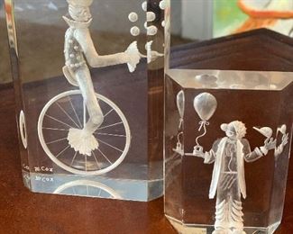 Vintage lucite clowns