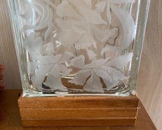 Etched glass light