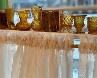 Vintage amber glass pieces