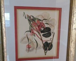 Framed orchids and butterflies.
30" by 33"
$150.00
