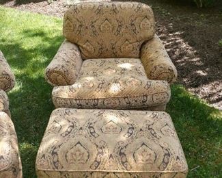 Upholstered chair and ottoman.
$200. 00