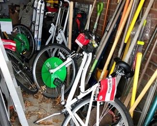 Yard tools & two new Schwinn bikes 