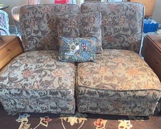 Upholstered chairs, two