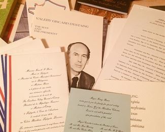 1976 visit by the French President to Lafayette--press releases, invitations, pictures