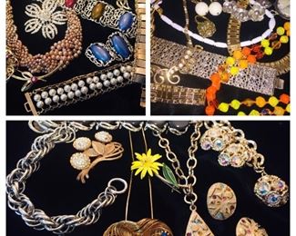 boxes and boxes of vintage costume jewelry