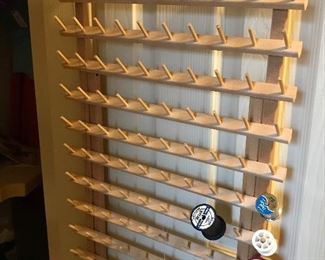 wooden thread rack